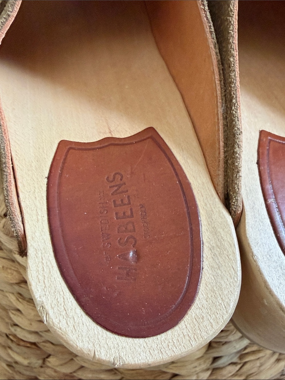 Swedish Hasbeens Olive Suede Clog Moleskin Inset - Picture 7 of 8